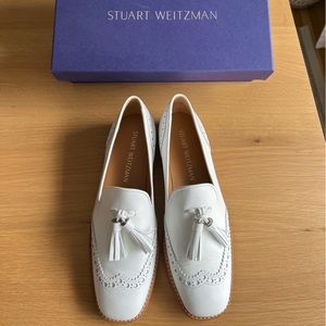 Stuart Weitzman Boything White Calf Loafers - Brand New